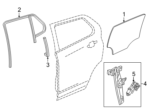 2020 GMC Terrain Weatherstrip Assembly, Rear S/D Wdo Diagram for 84924800