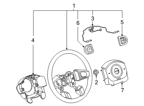 2005 Chevy Cobalt Steering Wheel Assembly *Neutral Diagram for 15860955