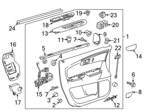 2012 Chevy Traverse Interior Trim - Front Door Diagram 1 - Thumbnail