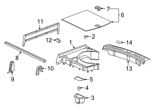 2019 Chevy Blazer Track Assembly, Cargo Partition Diagram for 84557687