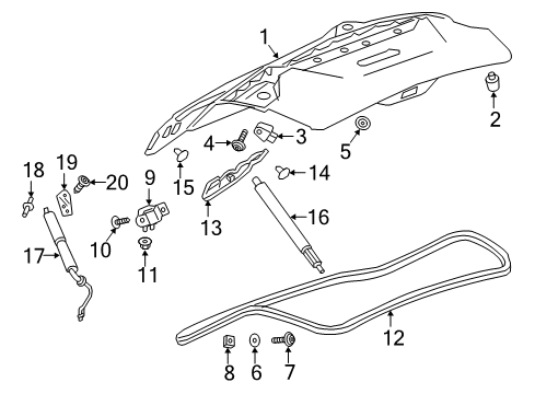 2018 Buick Envision Strut Assembly, L/Gate Diagram for 84390572