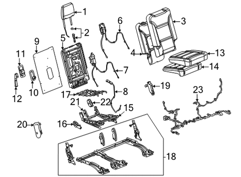 2022 GMC Yukon Cover Assembly, 3Rd Row St Bk *Gideon Diagram for 85147624