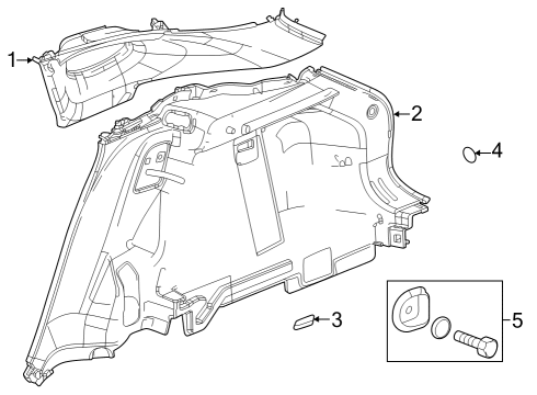 2024 Chevy Trax Interior Trim - Quarter Panels Diagram