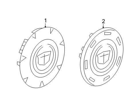 2010 Cadillac Escalade ESV Wheel Covers & Trim Diagram