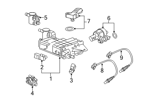 2012 Cadillac SRX Emission Components Diagram