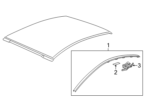 2016 Chevy SS Molding Assembly, Roof Panel Joint Finish *Pitch Black Diagram for 92266373