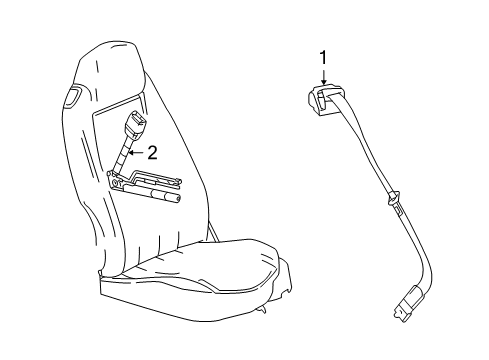 2005 Cadillac XLR Front Seat Belts Diagram