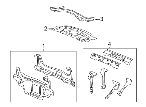 2007 Cadillac CTS Panel,Rear End Diagram for 15903919