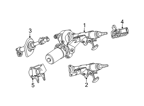 2006 Saturn Vue Housing Assembly, Ignition & Start Switch Diagram for 15896092