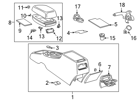 2003 Pontiac Vibe Latch,Front Floor Console Compartment Door Diagram for 88972973