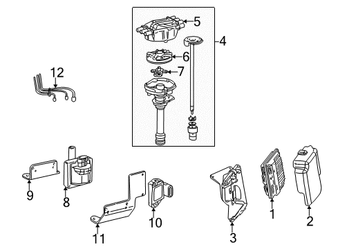 2007 GMC Sierra 1500 Classic Bracket Kit,Ignition Coil Diagram for 10457979