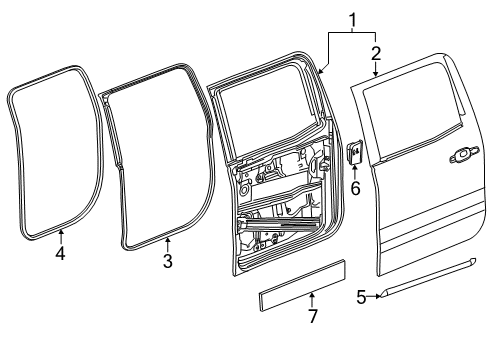 2015 Chevy Silverado 3500 HD Rear Door, Body Diagram 1 - Thumbnail