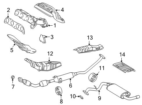 2007 Pontiac Vibe Exhaust Components Diagram