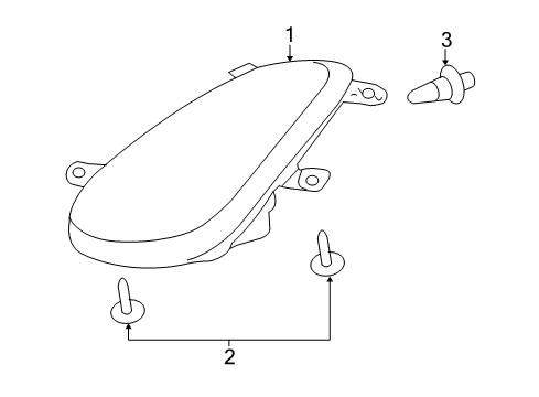 2009 Pontiac Solstice Capsule/Headlamp/Fog Lamp Headlamp Diagram for 25973530