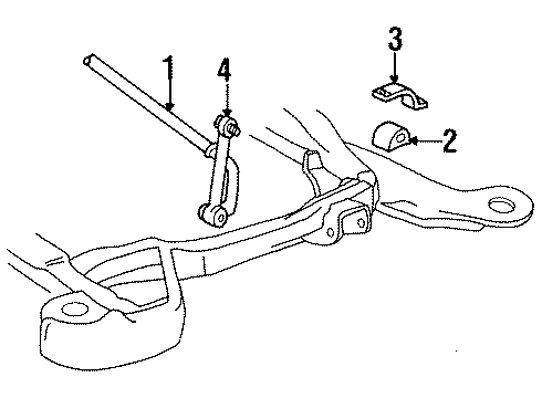 1999 Cadillac DeVille Stabilizer Bar & Components - Front Diagram