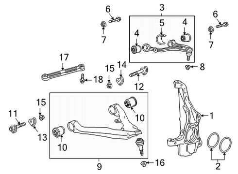 2023 Cadillac Escalade ESV Front Suspension Components Diagram 2 - Thumbnail