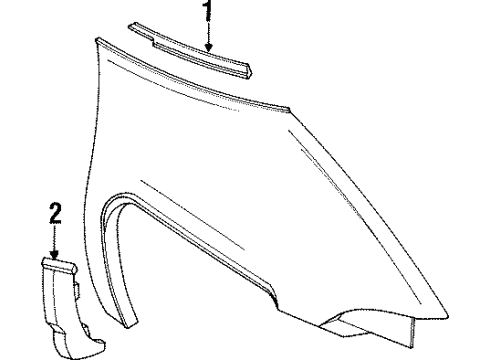 1994 Pontiac Trans Sport Exterior Trim - Fender Diagram