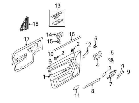 2011 Chevy Aveo5 Cover Asm,Front Side Door Window Frame Diagram for 96695626