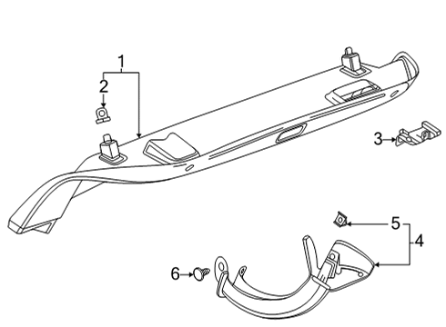 2023 Cadillac CT4 Handle Assembly, Rear Compartment Lid Inside *Jet Black Diagram for 90806103