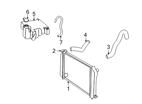 2007 GMC Envoy Radiator & Components Diagram