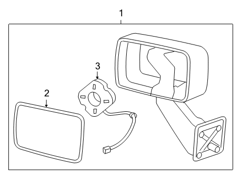 2010 Hummer H3T Mirror Assembly, Outside Rear View *Dark Smoke Gry Diagram for 20836084