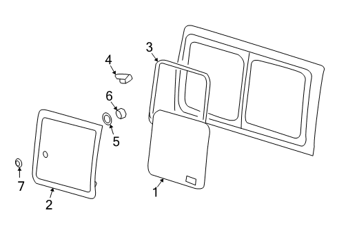 2023 Chevy Express 2500 Glass - Side Door Diagram 3 - Thumbnail