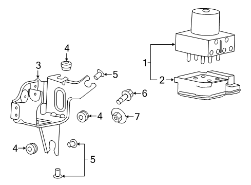 2014 Buick Regal Bracket, Electronic Brake Control Module Diagram for 22760036