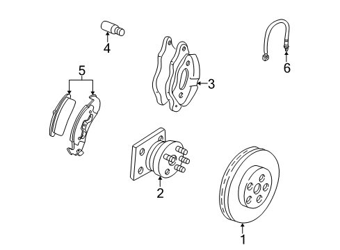 2002 Chevy Camaro Brake Components, Brakes Diagram 1 - Thumbnail