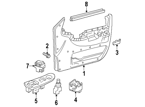 2004 Oldsmobile Silhouette Interior Trim - Front Door Diagram