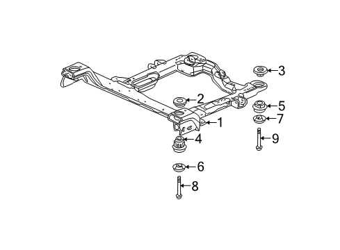 2008 Buick LaCrosse Suspension Mounting - Front Diagram