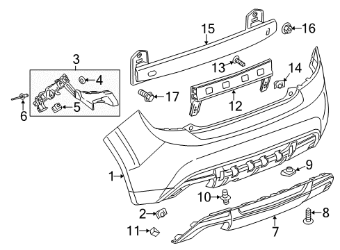 2014 Chevy Sonic Rear Bumper Cover Upper Diagram for 95472629