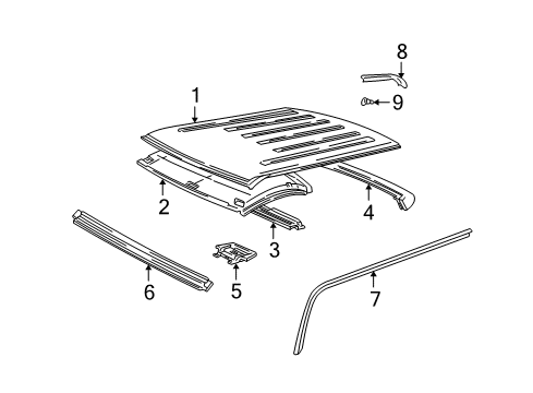 1996 Chevy C2500 Roof & Components Diagram 2 - Thumbnail