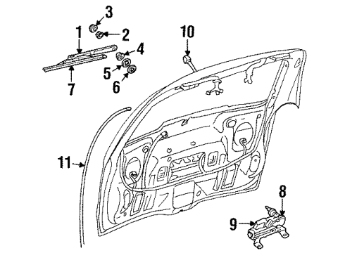 2004 Oldsmobile Silhouette Lift Gate - Wiper & Washer Components Diagram