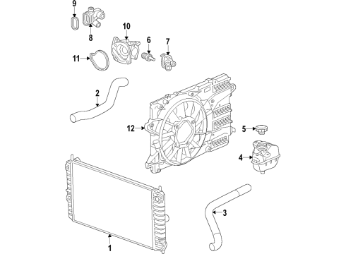 2021 Chevy Malibu Cooling System, Radiator, Water Pump, Cooling Fan Diagram 4 - Thumbnail