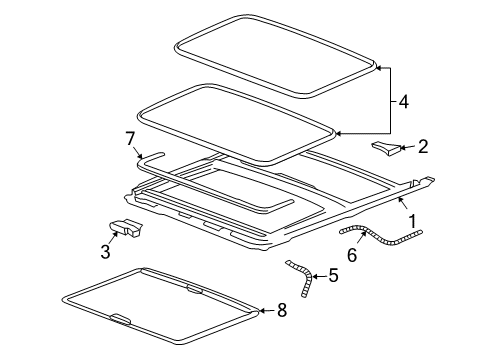 2005 Hummer H2 Sunroof, Body Diagram 1 - Thumbnail