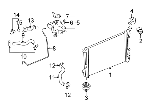 2005 Pontiac Montana Radiator & Components Diagram