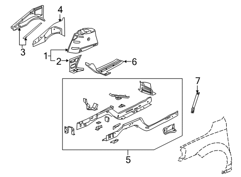 2006 Pontiac Montana Structural Components & Rails Diagram