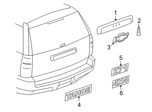 2012 Chevy Tahoe Exterior Trim - Lift Gate Diagram 2 - Thumbnail