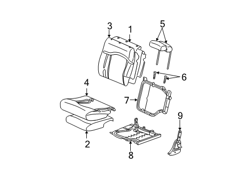 2004 Cadillac Escalade Cover,Rear Seat #2 Cushion *Pewter Diagram for 89046570