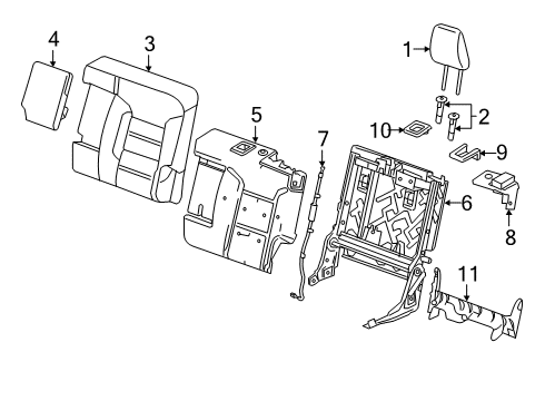 2021 Chevy Traverse Rear Seat Components Diagram