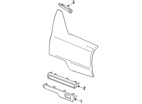 1994 Cadillac DeVille Molding Assembly, Roof Panel Joint Finish Diagram for 25684401