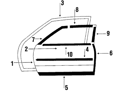 1984 Pontiac Phoenix Mirror,Outside Rear View Diagram for 20096565