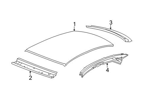 2009 Cadillac CTS Roof & Components Diagram