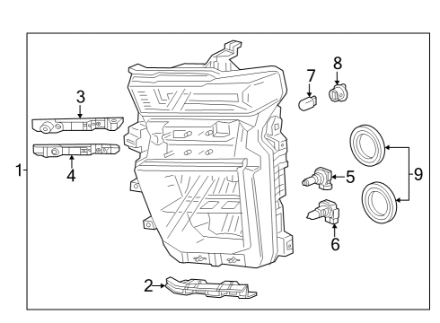 2024 Chevy Silverado 3500 HD Headlamp Components Diagram