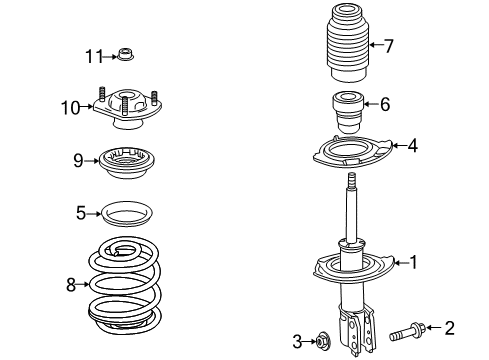 2015 Chevy Traverse Struts & Components - Front Diagram