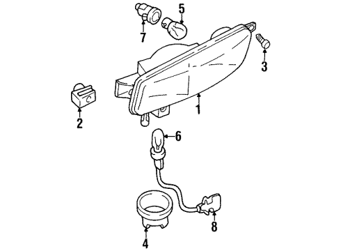 2000 Cadillac Catera Bulbs Diagram 1 - Thumbnail