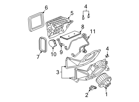 2007 Cadillac CTS Motor Asm,Blower (W/ Impeller) Diagram for 19130001