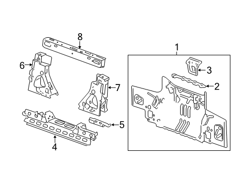 2023 Chevy Camaro Bar Assembly, Rear Compartment Panel Rear Cr Diagram for 84055411