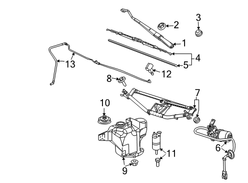 2009 Chevy Colorado Arm Asm,Windshield Wiper (Drivers Side) Diagram for 88958225