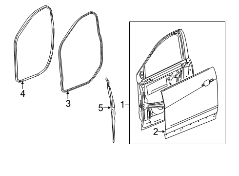 2022 Cadillac XT6 Door & Components Diagram 1 - Thumbnail